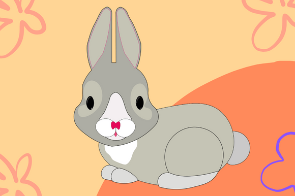 Charming Rabbit Illustration: A Whimsical Design Asset