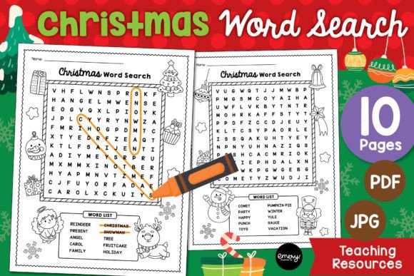 Christmas Word Search Puzzle Sheets: A Designer's Festive Asset