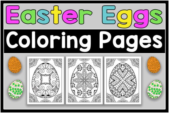 Easter Eggs Coloring Pages Bundle: A Creative Design Asset