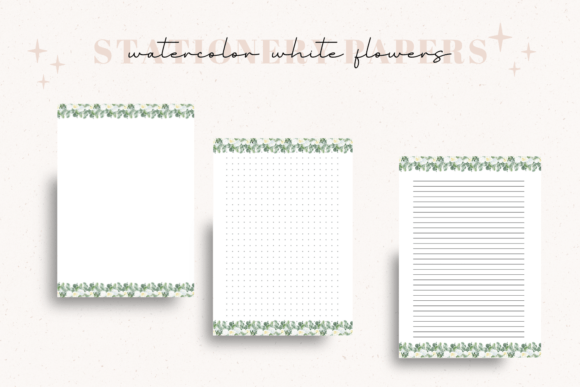Elegant White Floral Stationery for Creative Design