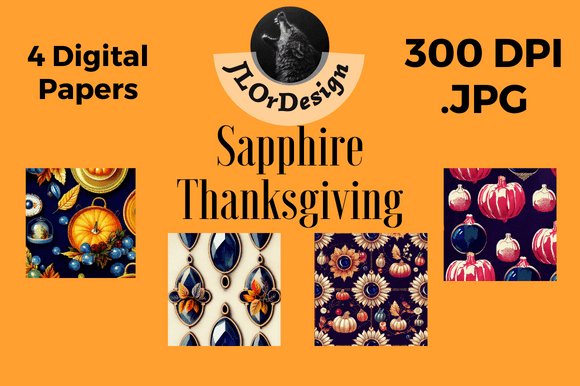 Elevate Autumn Designs with Sapphire Retro Thanksgiving Backgrounds