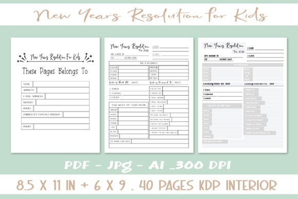 New Years Resolution for Kids: Creative Design Assets