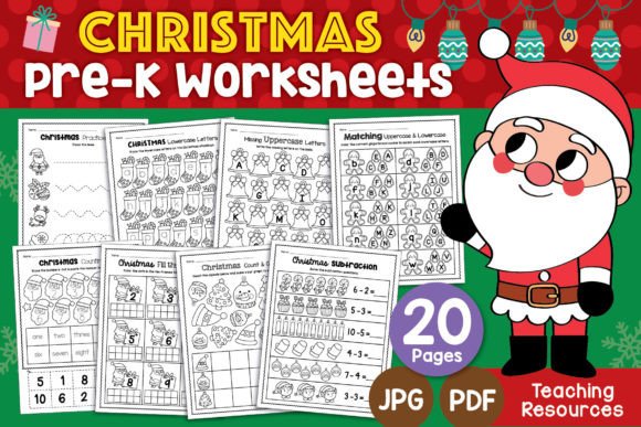 Pre-K Christmas Worksheets | No Prep
